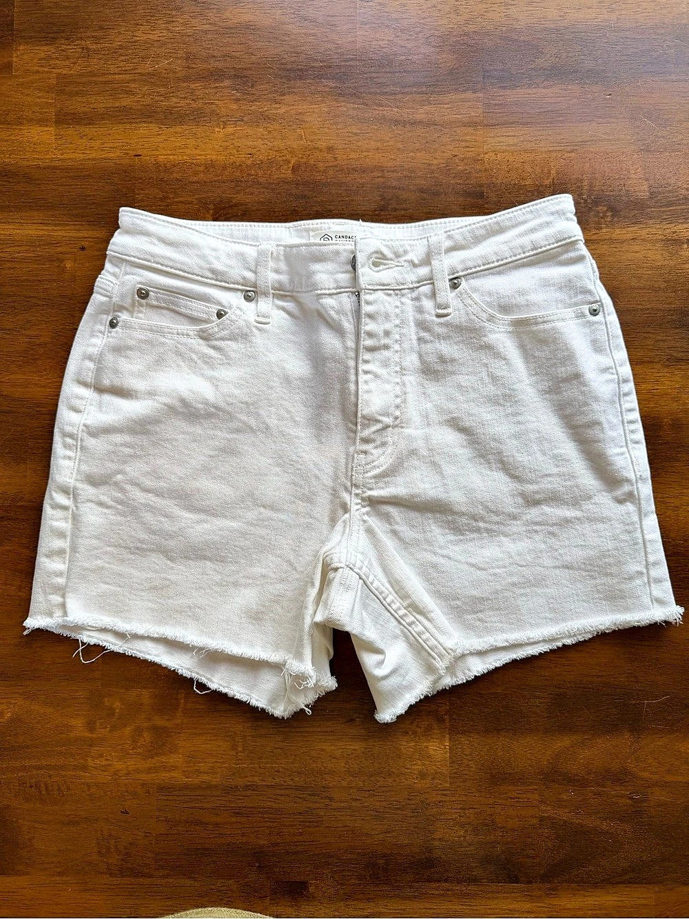 Candace Cameron Bure Color Denim Short White Jean Shorts White Size 4